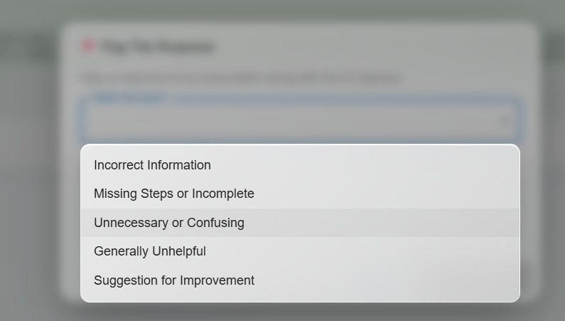 DorrianAI confirmation after flagging a response